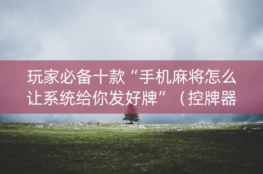 玩家必备十款“手机麻将怎么让系统给你发好牌”（控牌器)