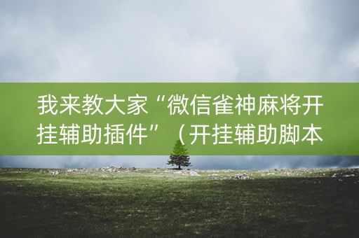 我来教大家“微信雀神麻将开挂辅助插件”（开挂辅助脚本)