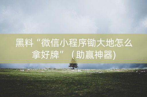 黑料“微信小程序锄大地怎么拿好牌”（助赢神器)