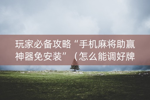玩家必备攻略“手机麻将助赢神器免安装”（怎么能调好牌)