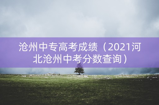 沧州中专高考成绩（2021河北沧州中考分数查询）