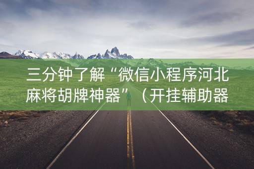 三分钟了解“微信小程序河北麻将胡牌神器”（开挂辅助器插件)