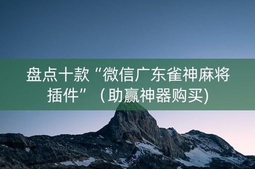 盘点十款“微信广东雀神麻将插件”（助赢神器购买)