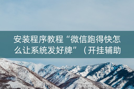 安装程序教程“微信跑得快怎么让系统发好牌”（开挂辅助器插件)