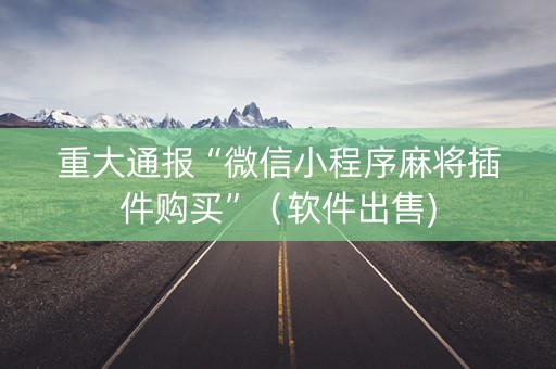 重大通报“微信小程序麻将插件购买”（软件出售)