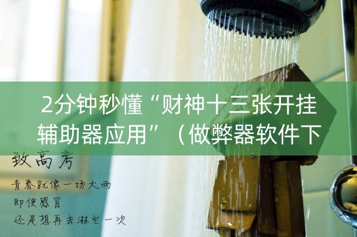 2分钟秒懂“财神十三张开挂辅助器应用”（做弊器软件下载)