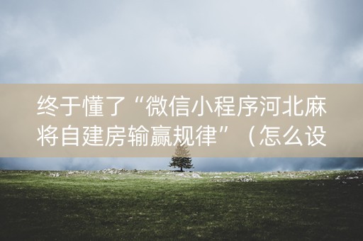 终于懂了“微信小程序河北麻将自建房输赢规律”（怎么设置才能赢)