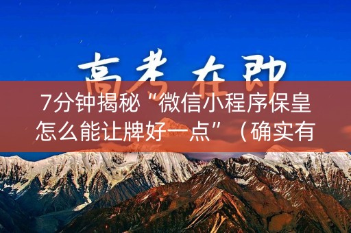 7分钟揭秘“微信小程序保皇怎么能让牌好一点”（确实有插件吗)