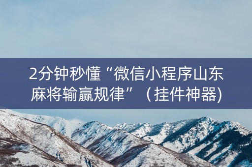 2分钟秒懂“微信小程序山东麻将输赢规律”（挂件神器)