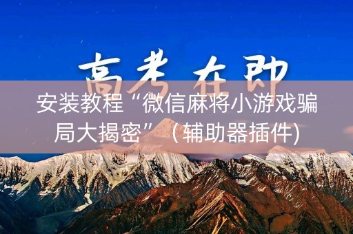 安装教程“微信麻将小游戏骗局大揭密”（辅助器插件)