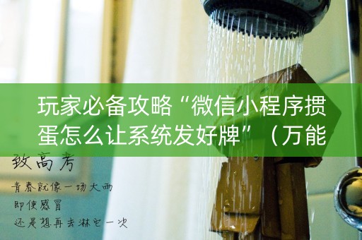 玩家必备攻略“微信小程序掼蛋怎么让系统发好牌”（万能开挂器)