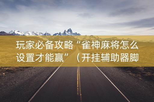 玩家必备攻略“雀神麻将怎么设置才能赢”（开挂辅助器脚本)