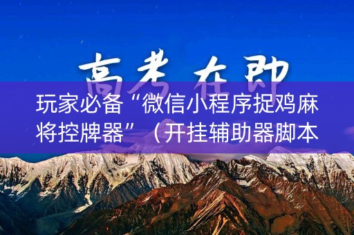 玩家必备“微信小程序捉鸡麻将控牌器”（开挂辅助器脚本)