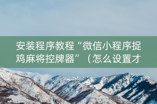 安装程序教程“微信小程序捉鸡麻将控牌器”（怎么设置才能赢)