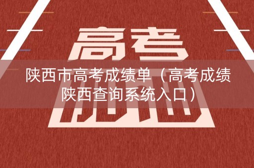 陕西市高考成绩单（高考成绩陕西查询系统入口）