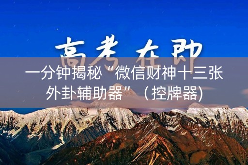 一分钟揭秘“微信财神十三张外卦辅助器”（控牌器)