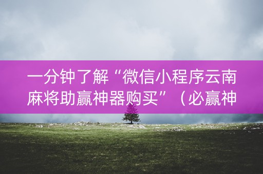 一分钟了解“微信小程序云南麻将助赢神器购买”（必赢神器辅助器)