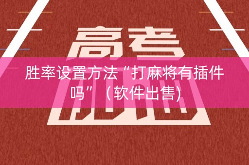 胜率设置方法“打麻将有插件吗”（软件出售)