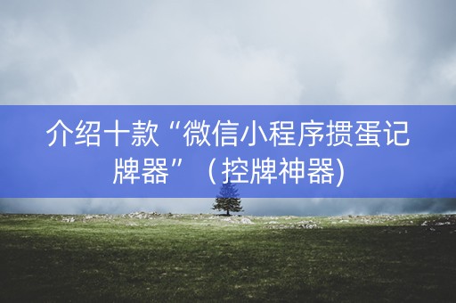 介绍十款“微信小程序掼蛋记牌器”（控牌神器)