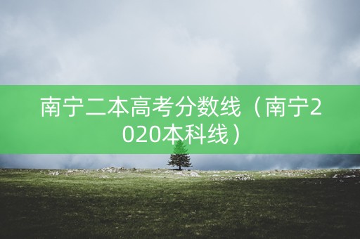 南宁二本高考分数线（南宁2020本科线）