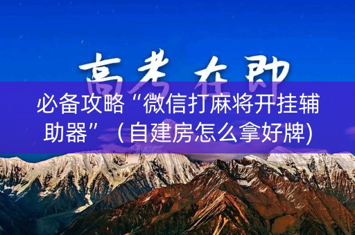 必备攻略“微信打麻将开挂辅助器”（自建房怎么拿好牌)