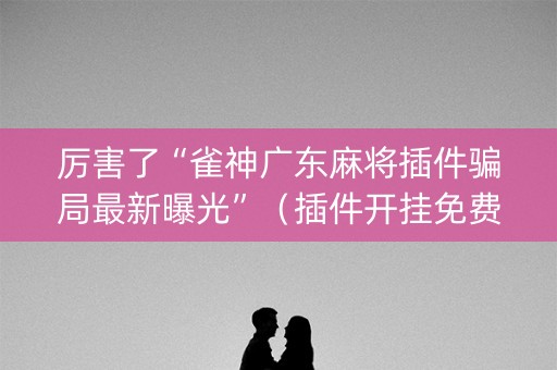 厉害了“雀神广东麻将插件骗局最新曝光”（插件开挂免费AI)