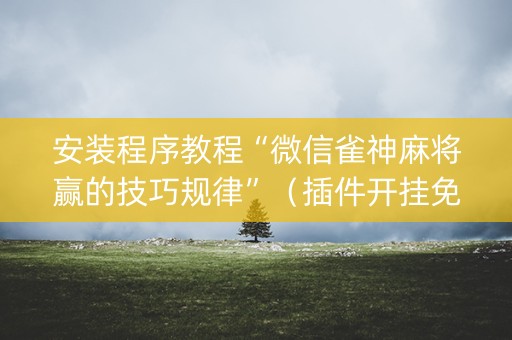 安装程序教程“微信雀神麻将赢的技巧规律”（插件开挂免费AI)
