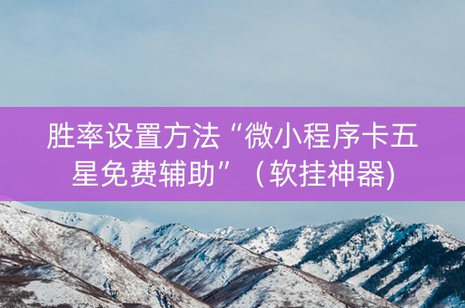 胜率设置方法“微小程序卡五星免费辅助”（软挂神器)