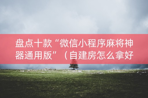 盘点十款“微信小程序麻将神器通用版”（自建房怎么拿好牌)