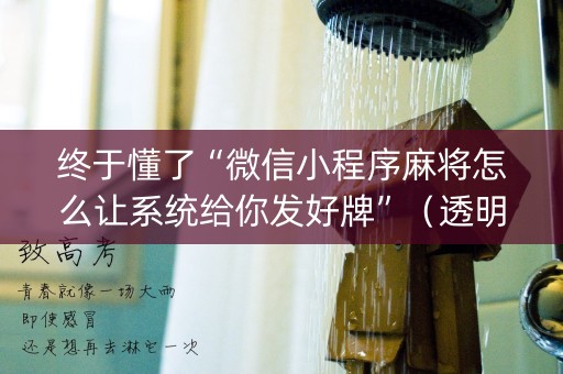 终于懂了“微信小程序麻将怎么让系统给你发好牌”（透明器教程)