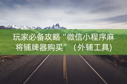 玩家必备攻略“微信小程序麻将铺牌器购买”（外辅工具)