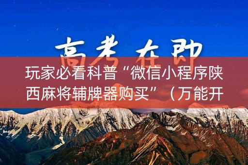 玩家必看科普“微信小程序陕西麻将辅牌器购买”（万能开挂神器)