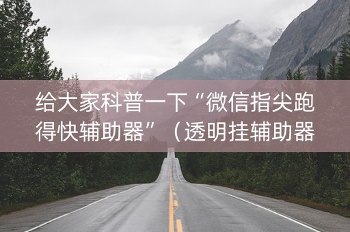 给大家科普一下“微信指尖跑得快辅助器”（透明挂辅助器)