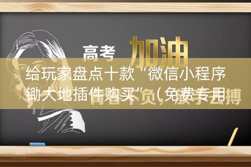 给玩家盘点十款“微信小程序锄大地插件购买”（免费专用神器)