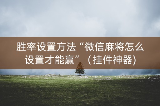 胜率设置方法“微信麻将怎么设置才能赢”（挂件神器)