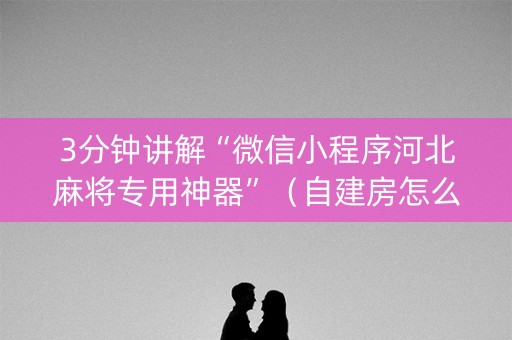 3分钟讲解“微信小程序河北麻将专用神器”（自建房怎么拿好牌)