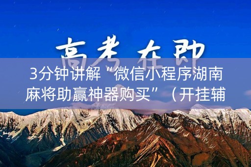 3分钟讲解“微信小程序湖南麻将助赢神器购买”（开挂辅助插件)
