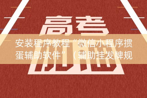 安装程序教程“微信小程序掼蛋辅助软件”（辅助挂发牌规律)