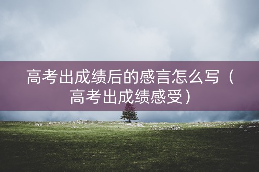 高考出成绩后的感言怎么写（高考出成绩感受）