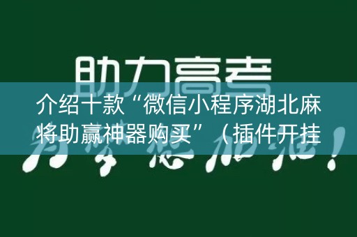 介绍十款“微信小程序湖北麻将助赢神器购买”（插件开挂免费AI)