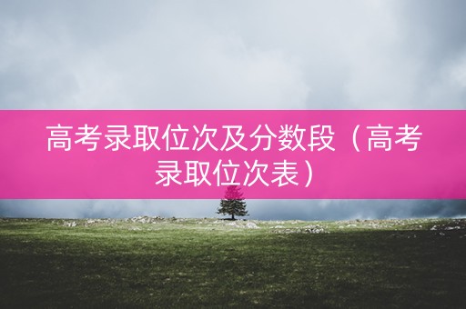 高考录取位次及分数段（高考录取位次表）