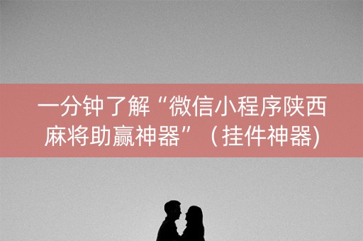 一分钟了解“微信小程序陕西麻将助赢神器”（挂件神器)