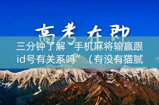 三分钟了解“手机麻将输赢跟id号有关系吗”（有没有猫腻)