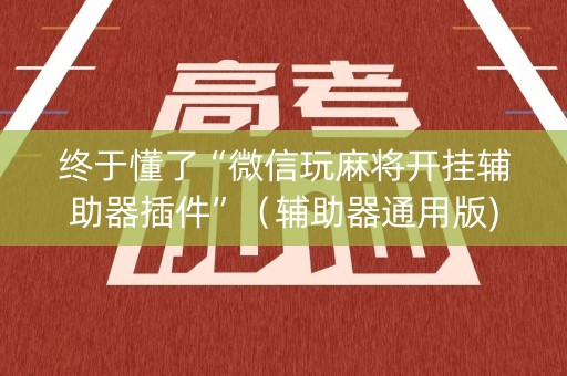 终于懂了“微信玩麻将开挂辅助器插件”（辅助器通用版)