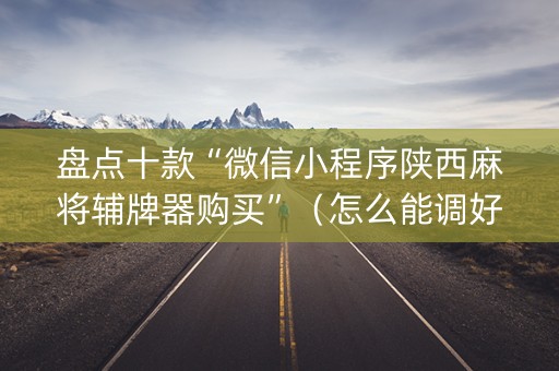盘点十款“微信小程序陕西麻将辅牌器购买”（怎么能调好牌)