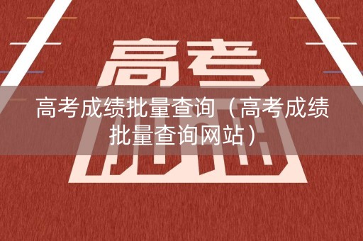 高考成绩批量查询（高考成绩批量查询网站）