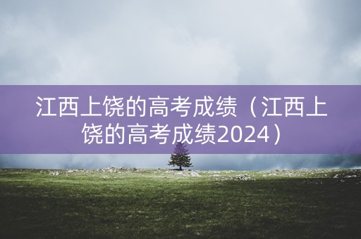 江西上饶的高考成绩（江西上饶的高考成绩2024）