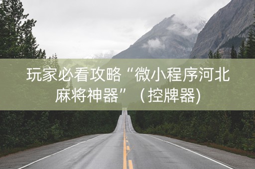 玩家必看攻略“微小程序河北麻将神器”（控牌器)