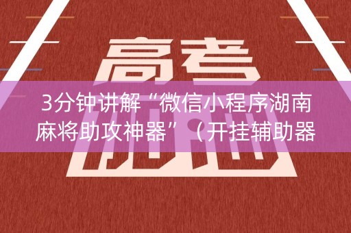 3分钟讲解“微信小程序湖南麻将助攻神器”（开挂辅助器脚本)