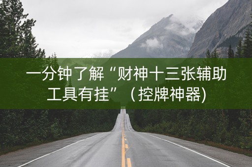 一分钟了解“财神十三张辅助工具有挂”（控牌神器)